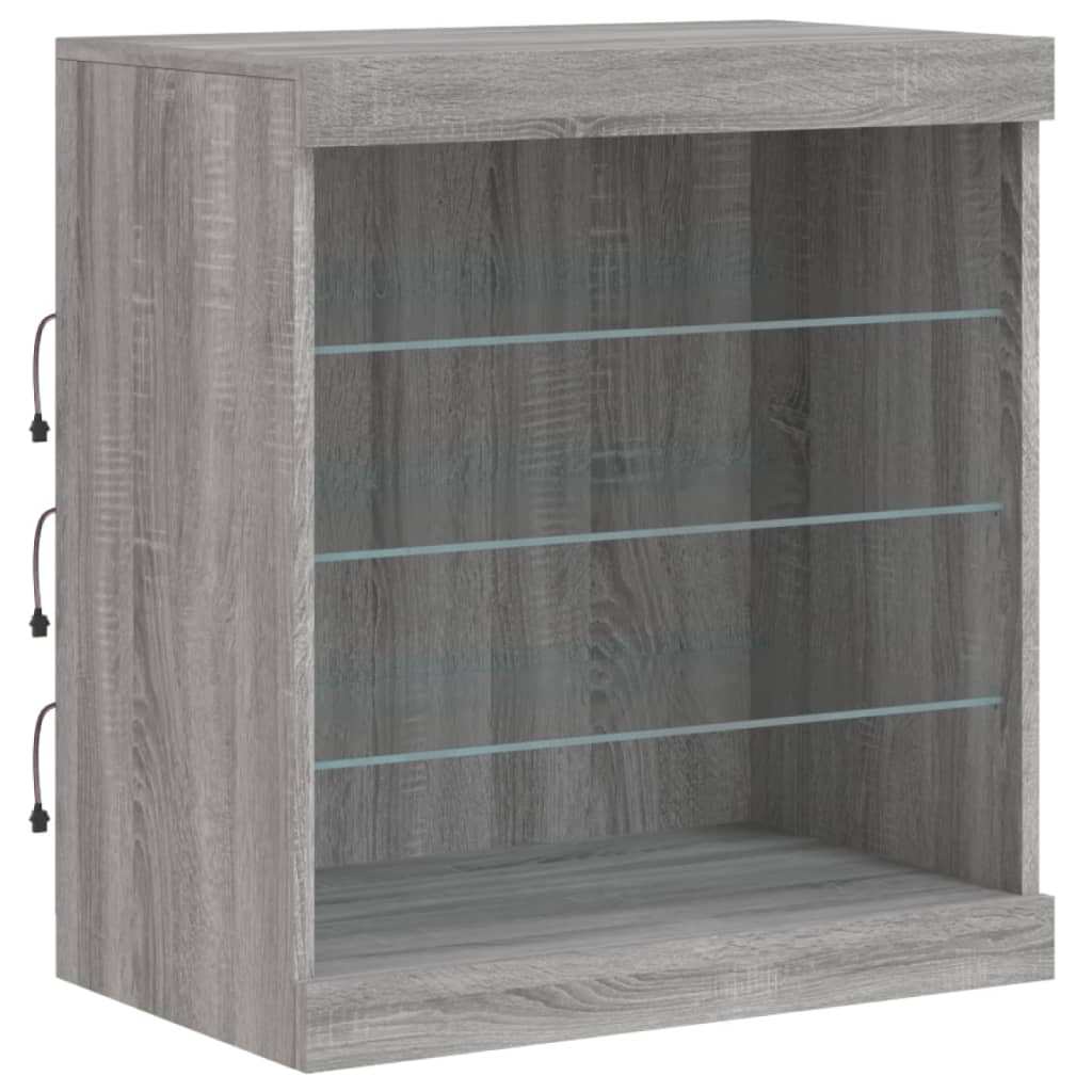 Buffet avec lumières LED sonoma gris 142,5x37x67 cm XIOS