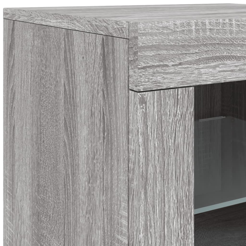 Buffet avec lumières LED sonoma gris 142,5x37x67 cm XIOS