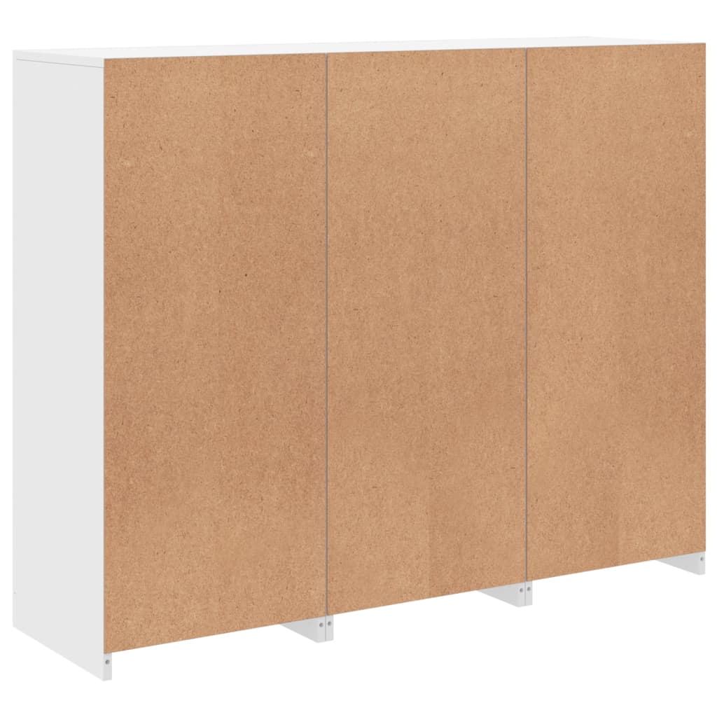 Buffets avec lumières LED 3 pcs blanc bois d'ingénierie - XIOS