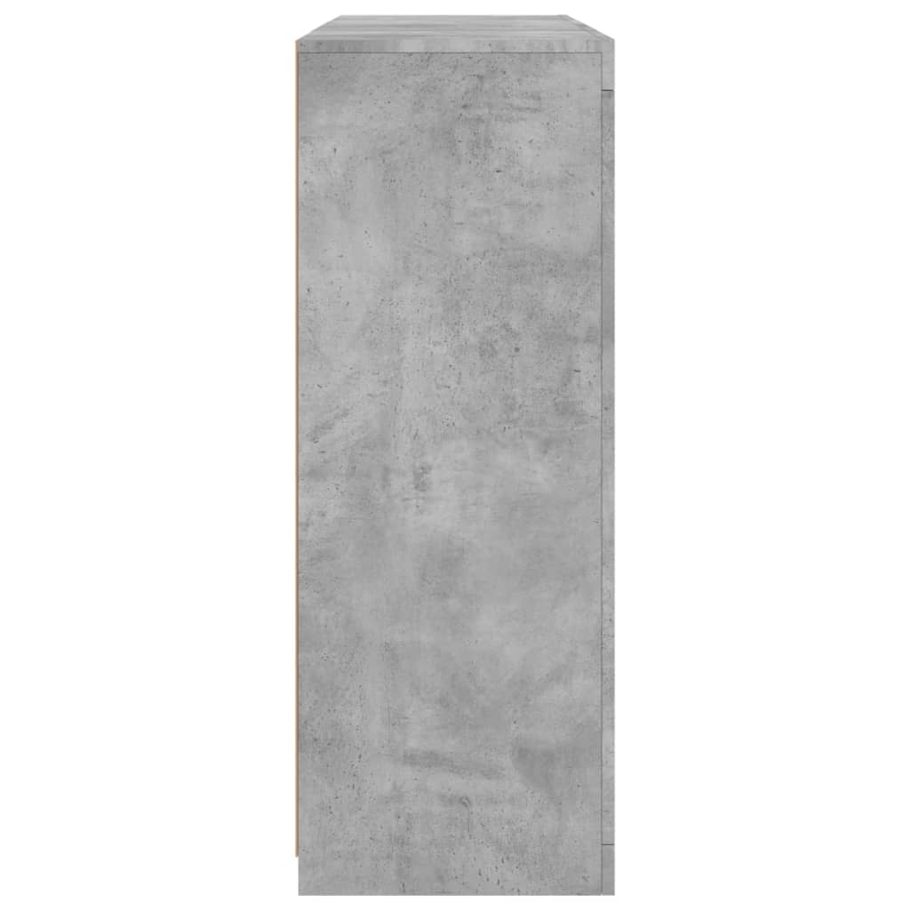 Buffets avec lumières LED 3 pcs gris béton bois d'ingénierie - XIOS