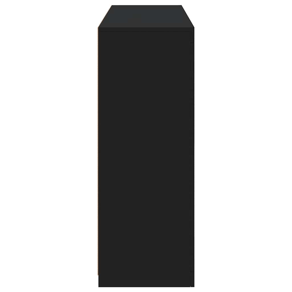 Buffets avec lumières LED 3 pcs noir bois d'ingénierie - XIOS