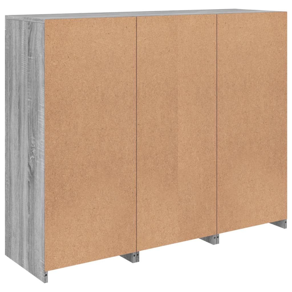 Buffets avec lumières LED 3 pcs sonoma gris bois d'ingénierie - XIOS