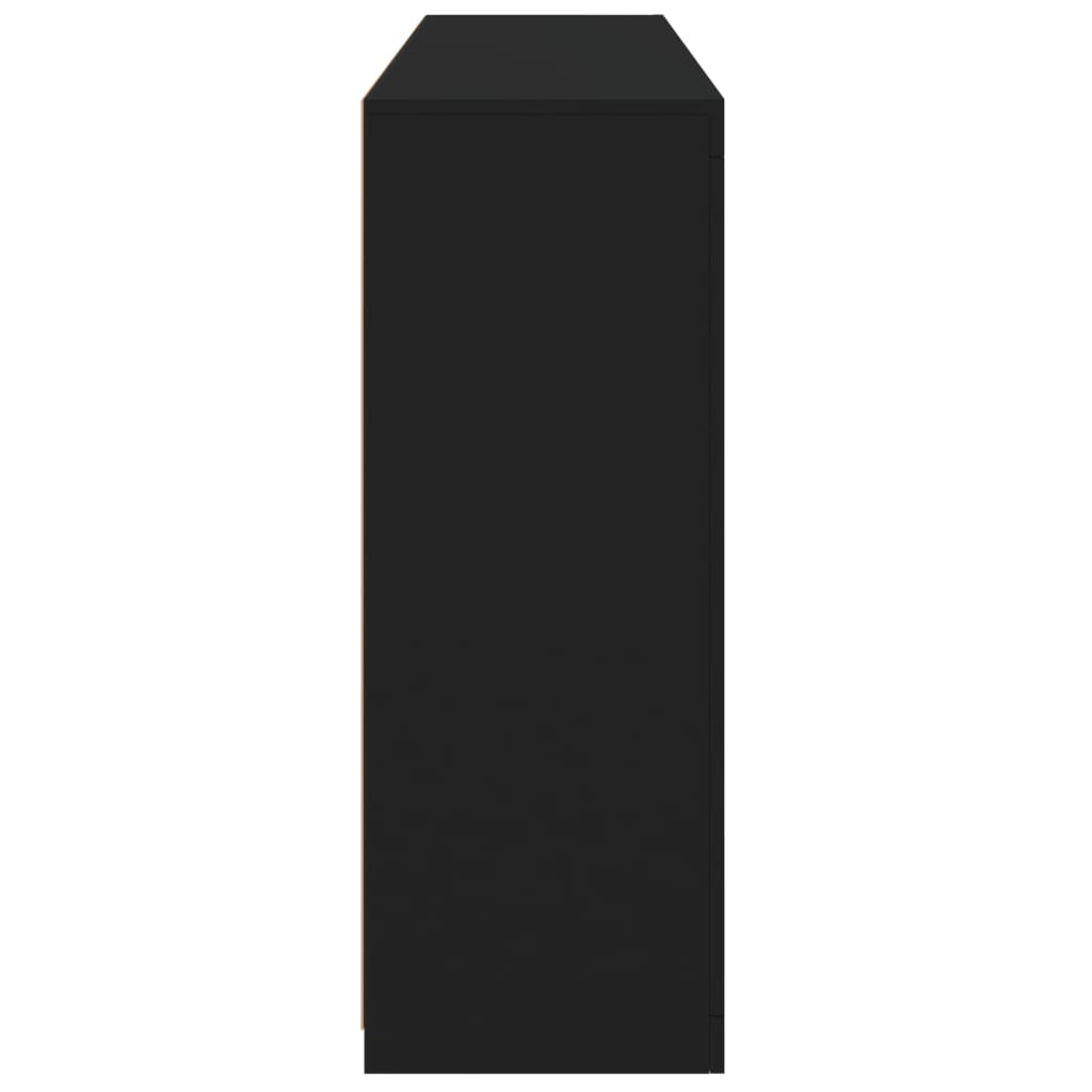 Buffets avec lumières LED 3 pcs noir bois d'ingénierie - XIOS