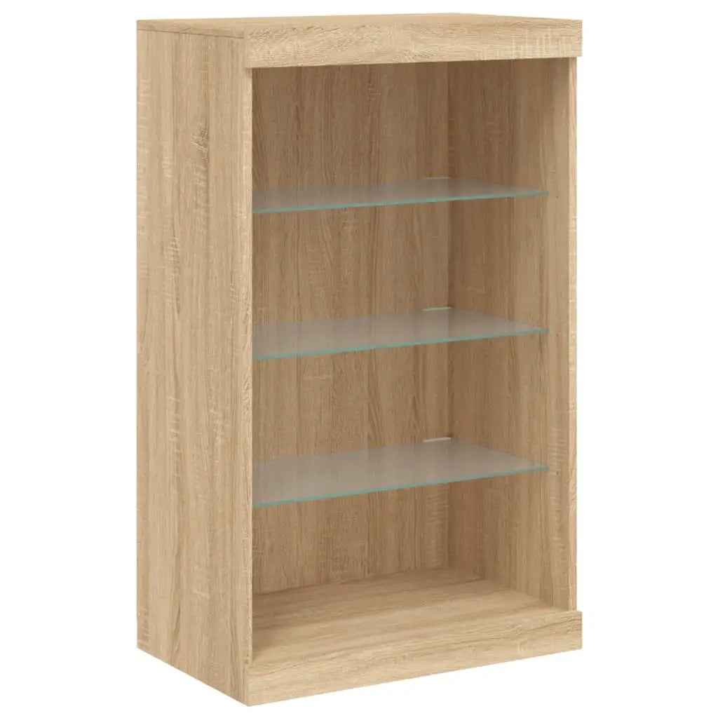 Buffets avec lumières LED 3 pcs chêne sonoma bois d’ingénierie - XIOS