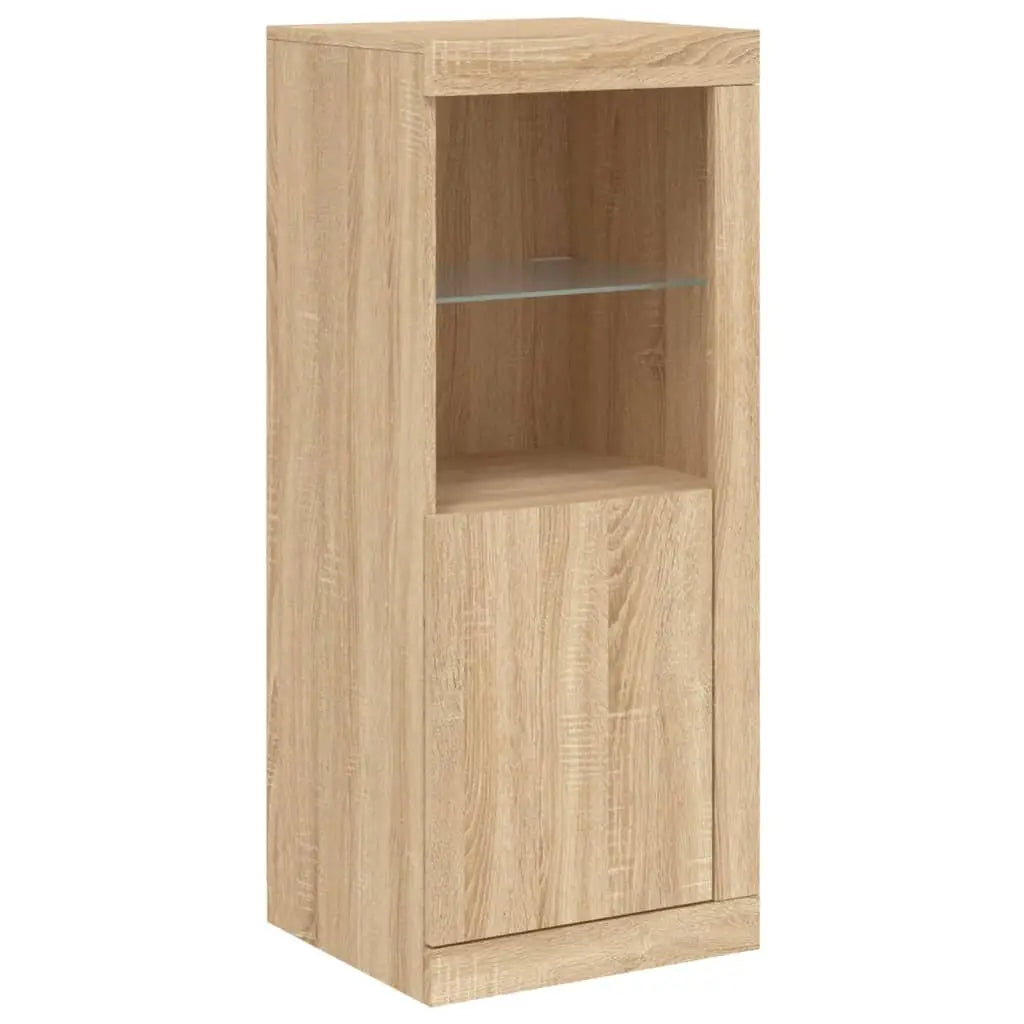 Buffets avec lumières LED 3 pcs chêne sonoma bois d’ingénierie - XIOS