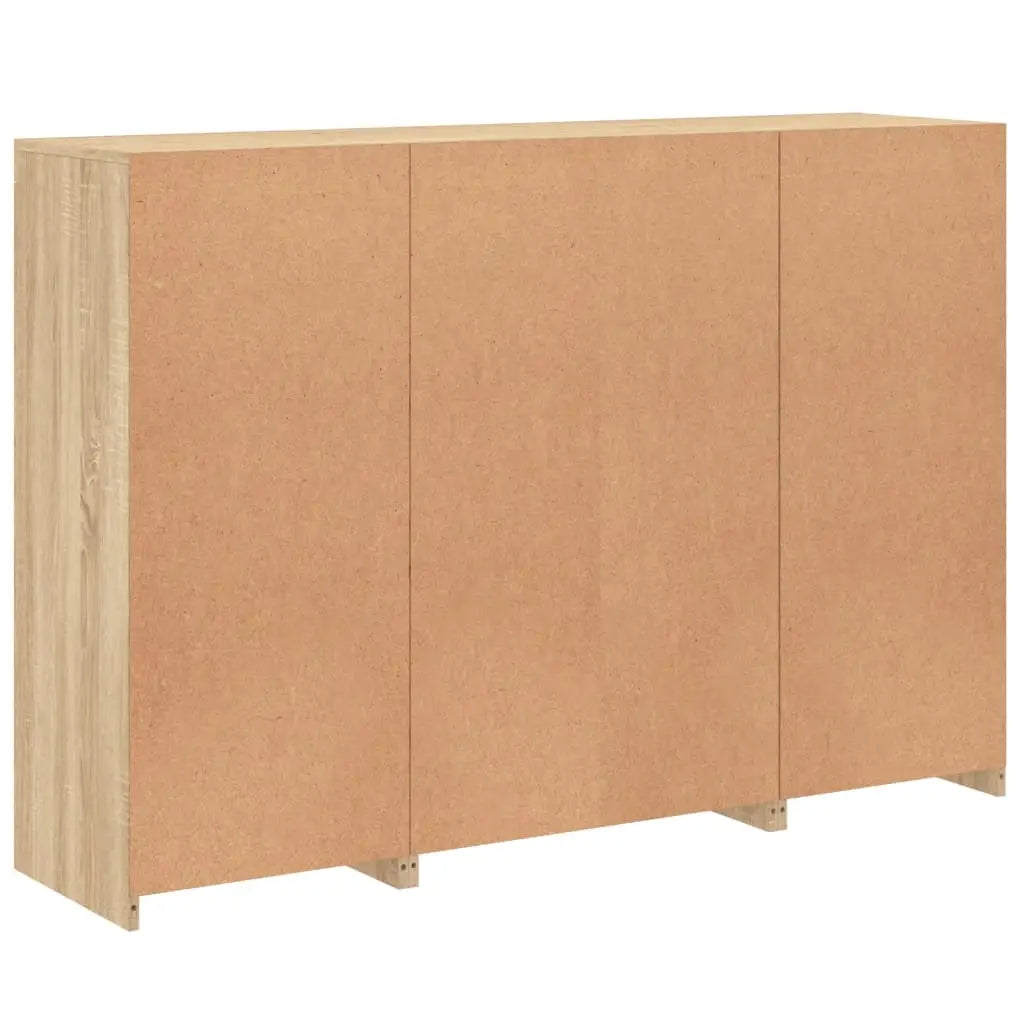 Buffets avec lumières LED 3 pcs chêne sonoma bois d’ingénierie - XIOS