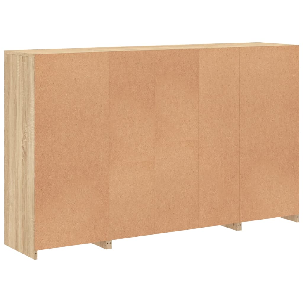 Buffets avec lumières LED 3 pcs chêne sonoma bois d'ingénierie