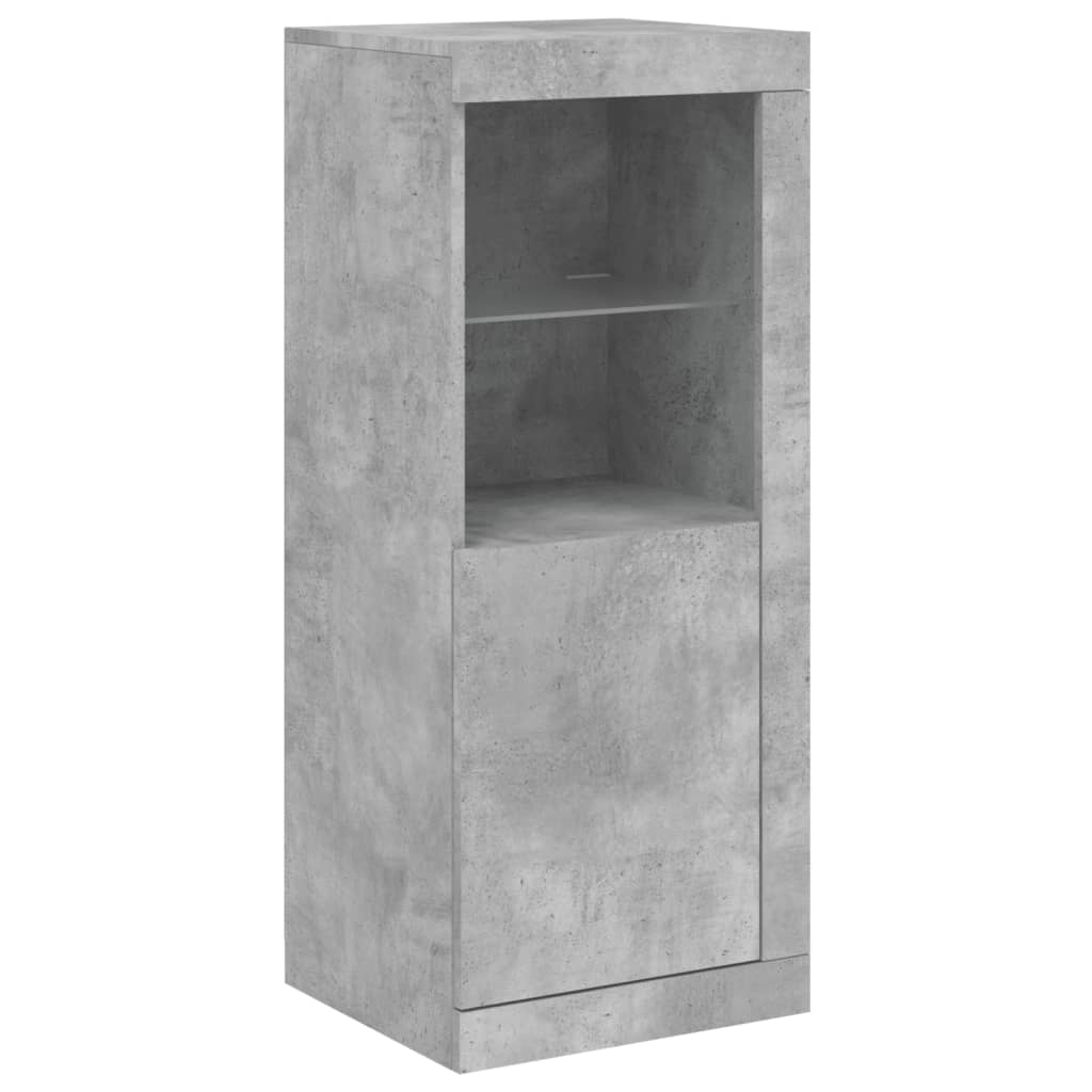 Buffets avec lumières LED 3 pcs gris béton bois d'ingénierie - XIOS