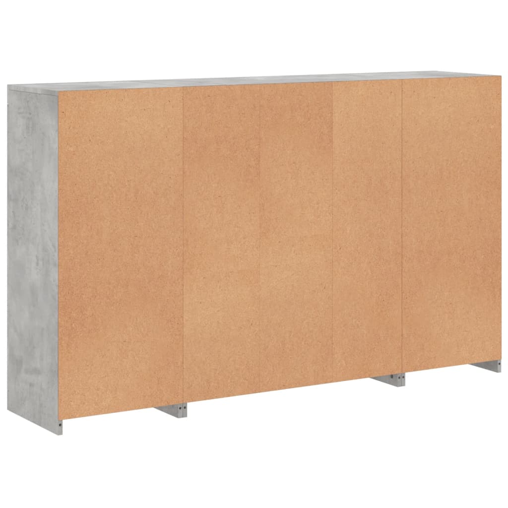 Buffets avec lumières LED 3 pcs gris béton bois d'ingénierie - XIOS