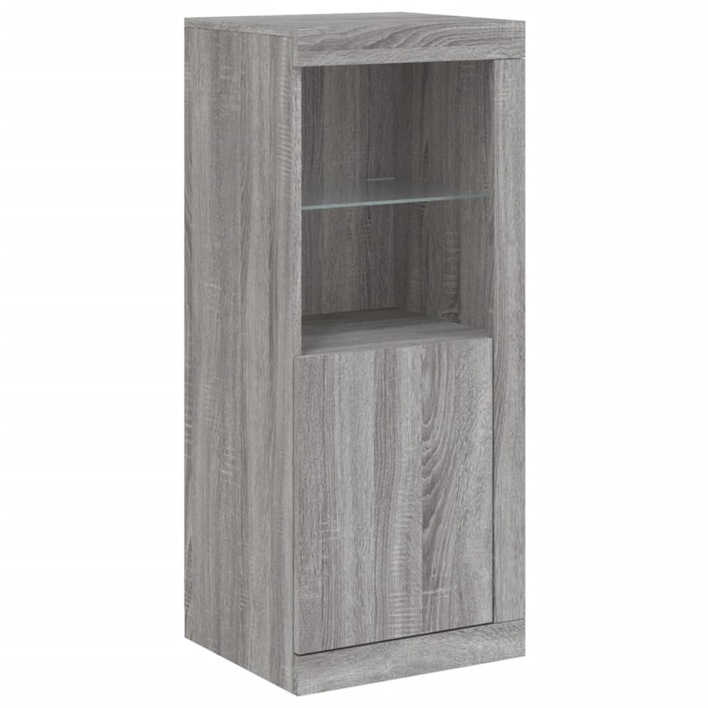 Buffets avec lumières LED 3 pcs sonoma gris bois d'ingénierie - XIOS