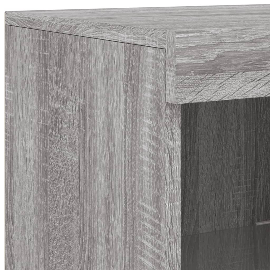 Buffets avec lumières LED 3 pcs sonoma gris bois d'ingénierie - XIOS