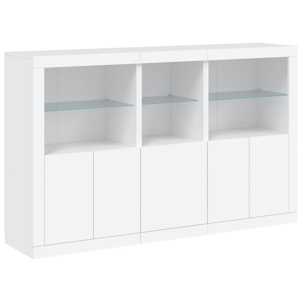 Buffet avec lumières LED blanc 162x37x100 cm - XIOS