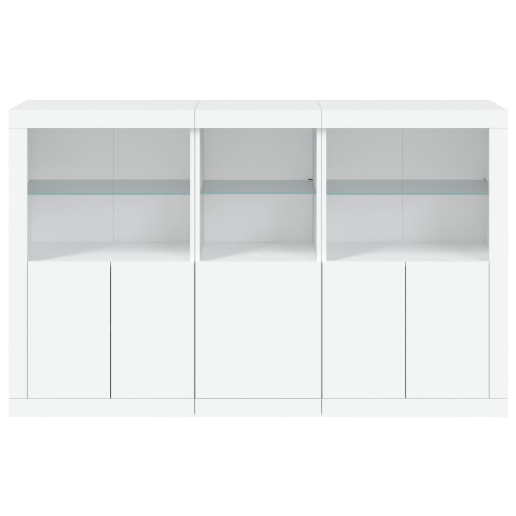 Buffet avec lumières LED blanc 162x37x100 cm - XIOS