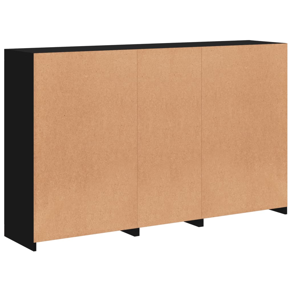 Buffet avec lumières LED noir 162x37x100 cm - XIOS