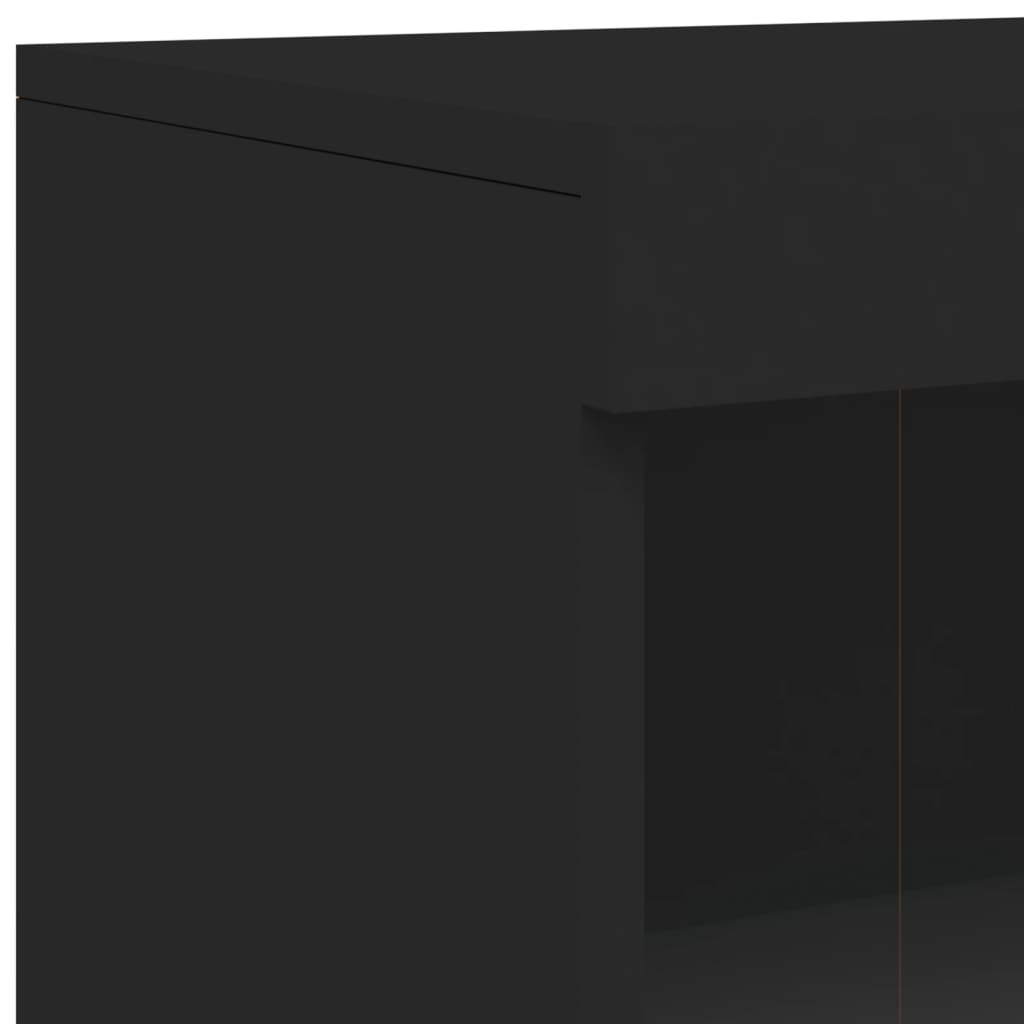 Buffet avec lumières LED noir 162x37x100 cm - XIOS