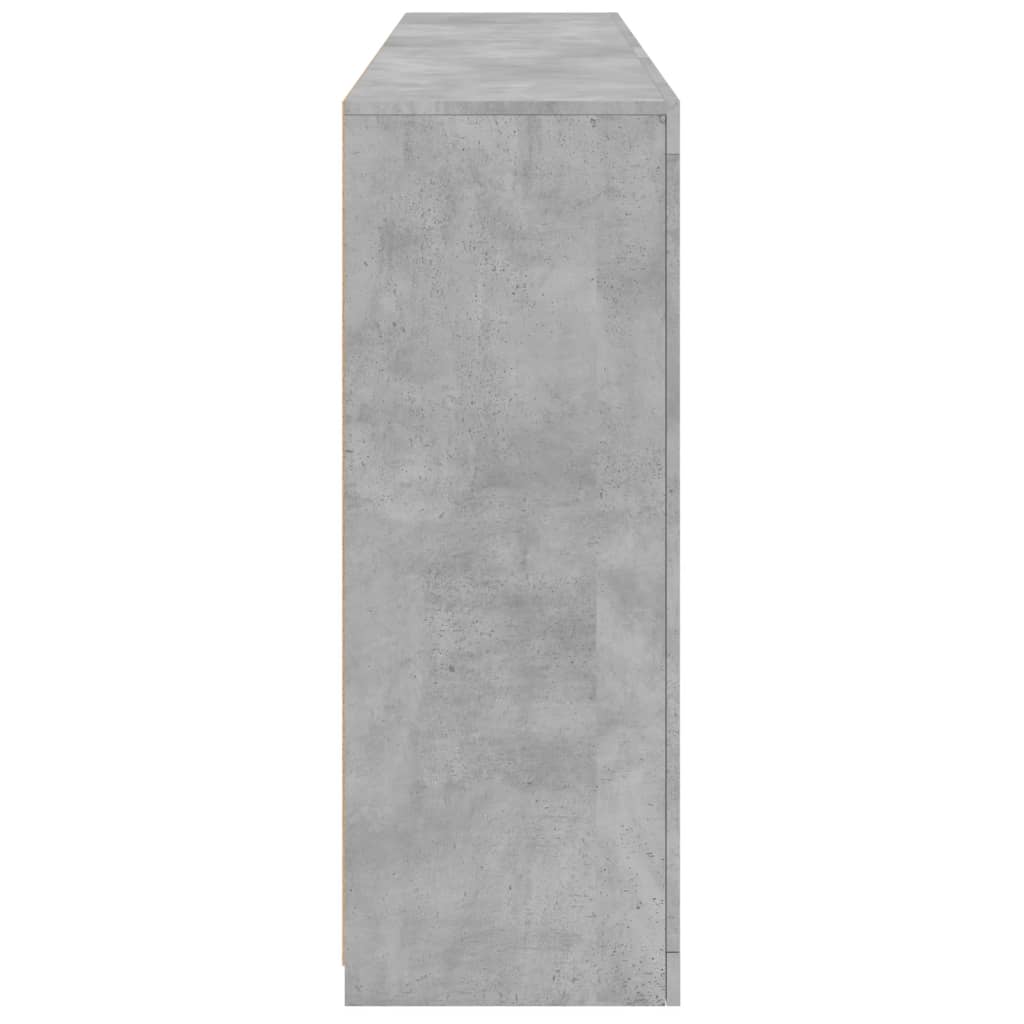 Buffet avec lumières LED gris béton 162x37x100 cm - XIOS