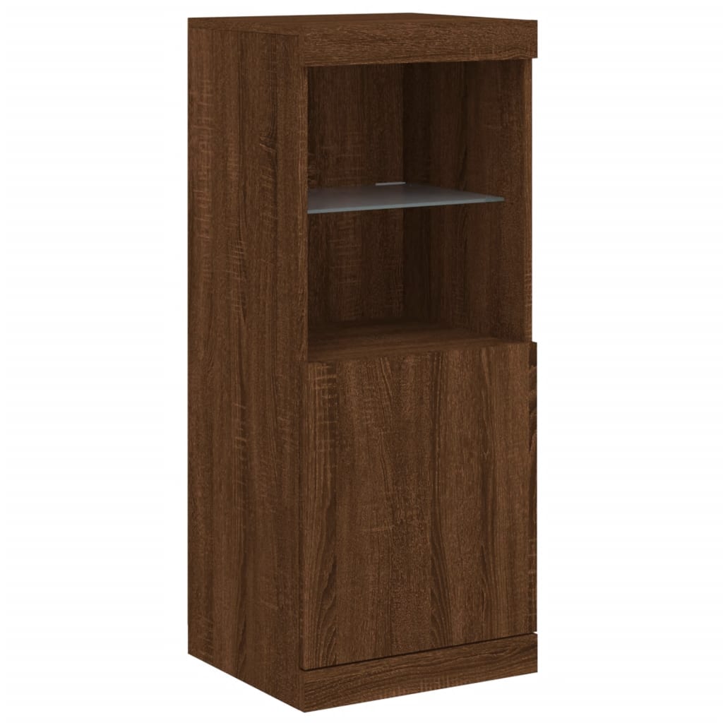 Buffet avec lumières LED chêne marron 162x37x100 cm - XIOS