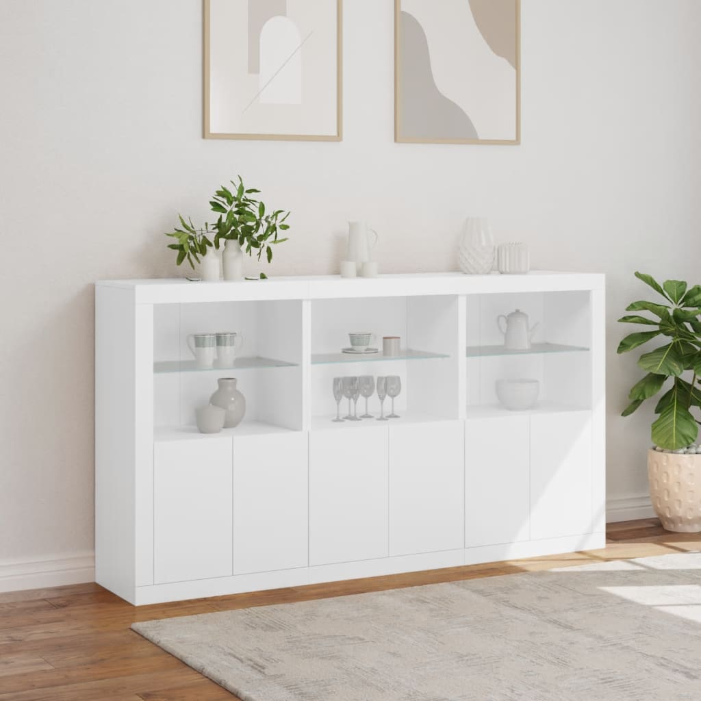 Buffet avec lumières LED blanc 181,5x37x100 cm - XIOS
