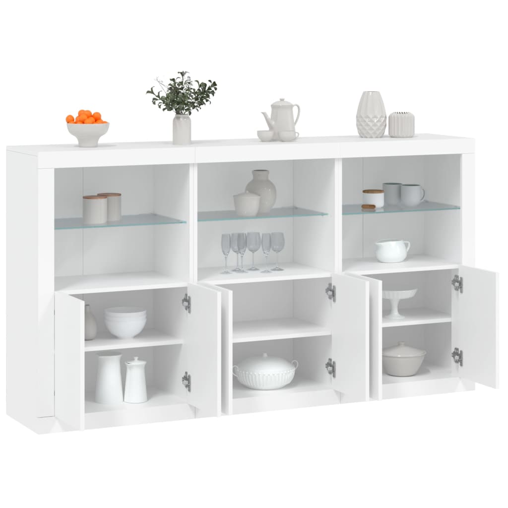 Buffet avec lumières LED blanc 181,5x37x100 cm - XIOS