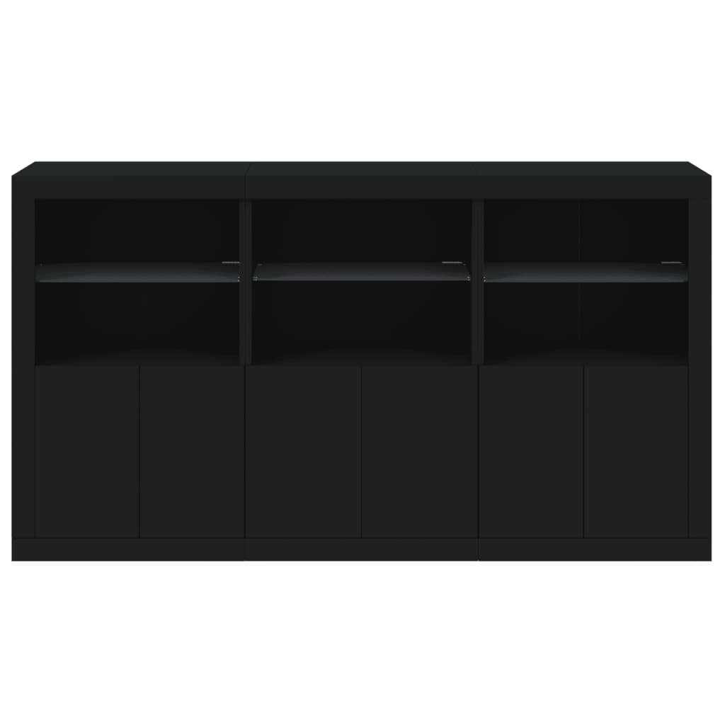 Buffet avec lumières LED noir 181,5x37x100 cm - XIOS