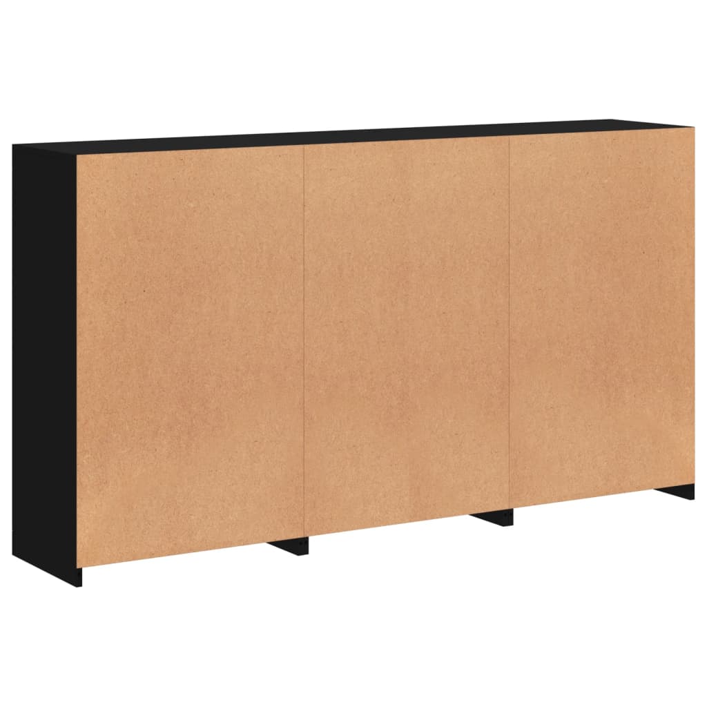 Buffet avec lumières LED noir 181,5x37x100 cm - XIOS