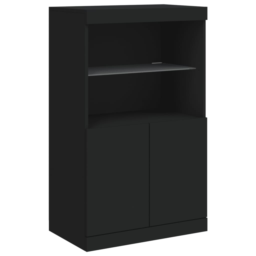 Buffet avec lumières LED noir 181,5x37x100 cm - XIOS