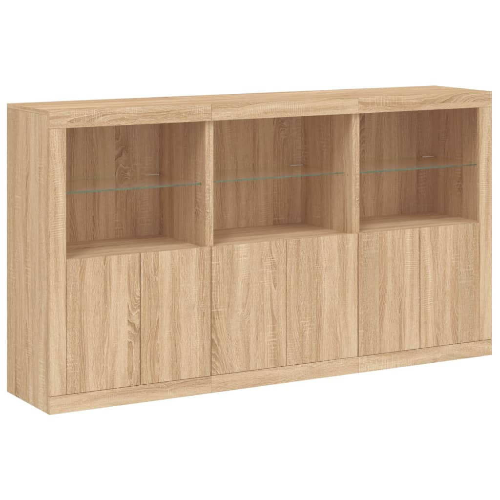 Buffet avec lumières LED chêne sonoma 181,5x37x100 cm - XIOS