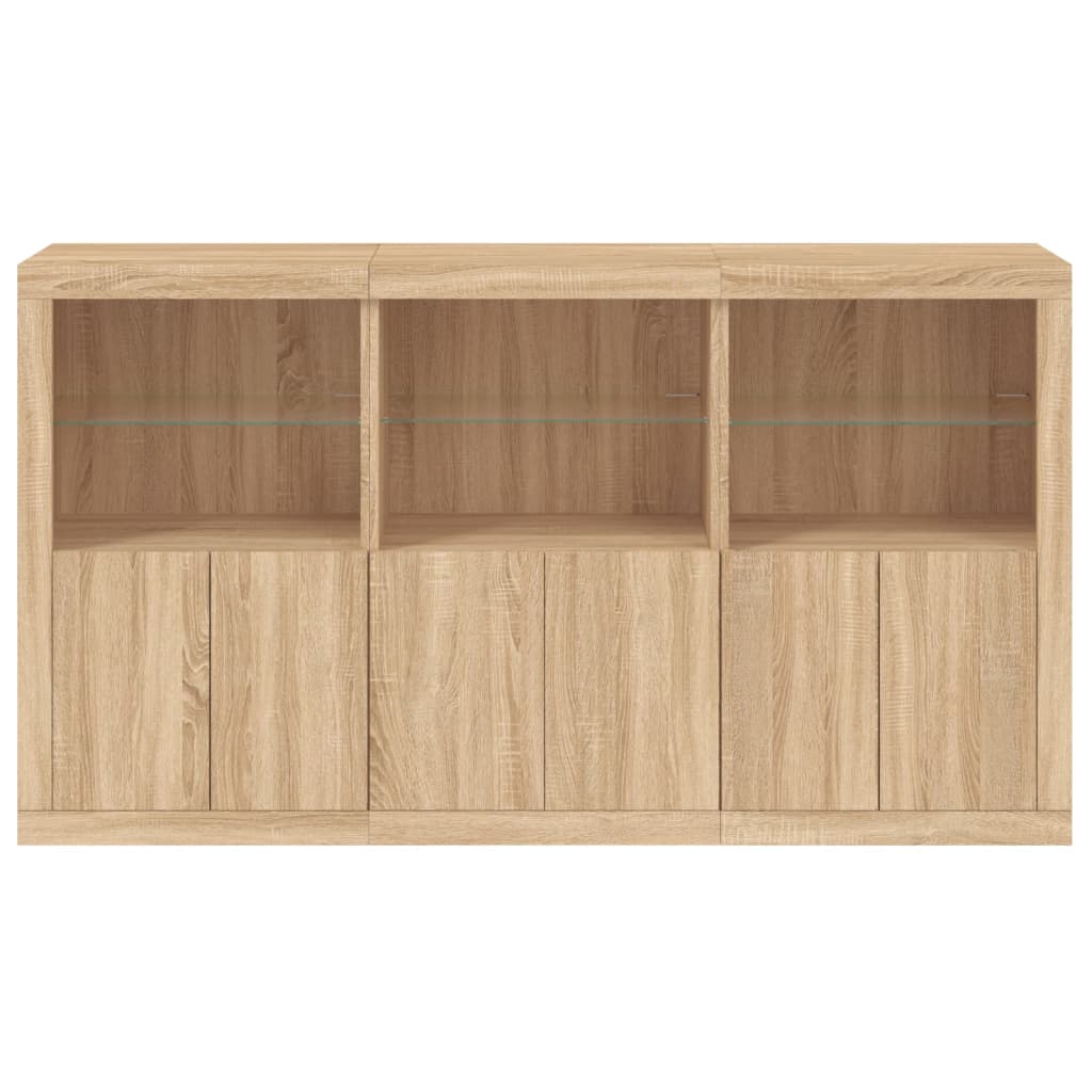 Buffet avec lumières LED chêne sonoma 181,5x37x100 cm - XIOS