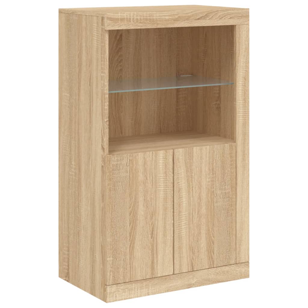 Buffet avec lumières LED chêne sonoma 181,5x37x100 cm - XIOS