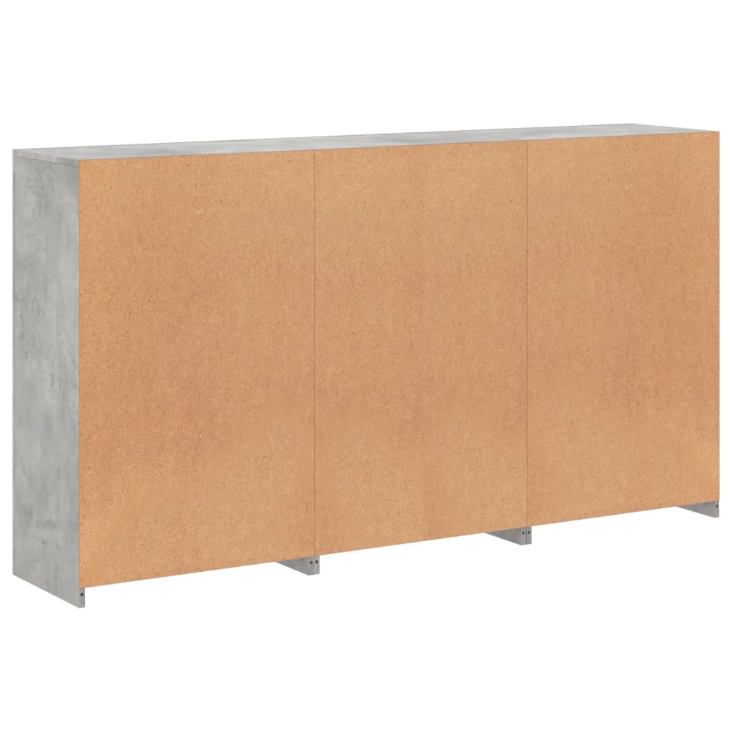 Buffet avec lumières LED gris béton 181,5x37x100 cm - XIOS