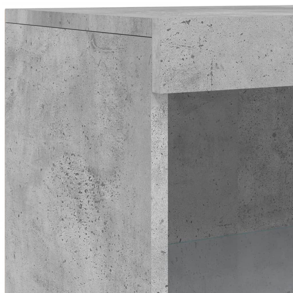Buffet avec lumières LED gris béton 181,5x37x100 cm - XIOS