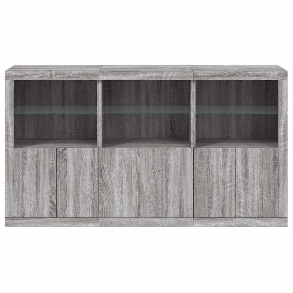 Buffet avec lumières LED sonoma gris 181,5x37x100 cm - XIOS