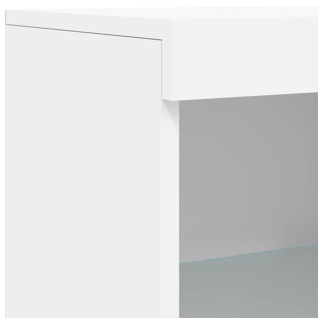 Buffet avec lumières LED blanc 162x37x100 cm - XIOS
