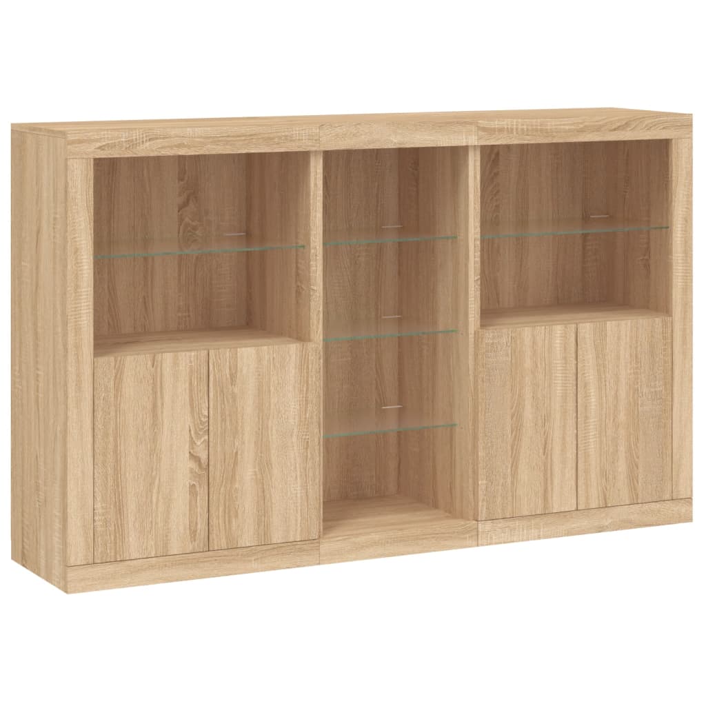 Buffet avec lumières LED chêne sonoma 162x37x100 cm - XIOS