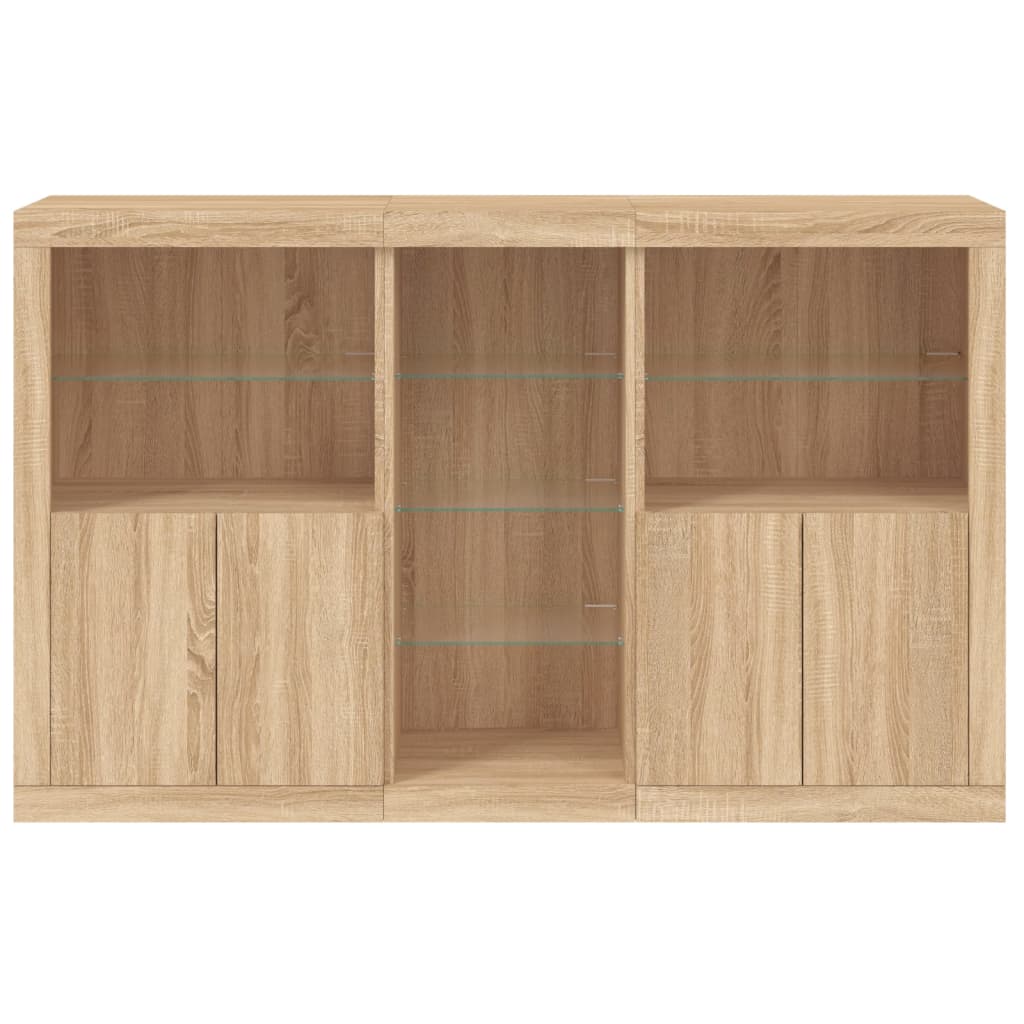 Buffet avec lumières LED chêne sonoma 162x37x100 cm - XIOS