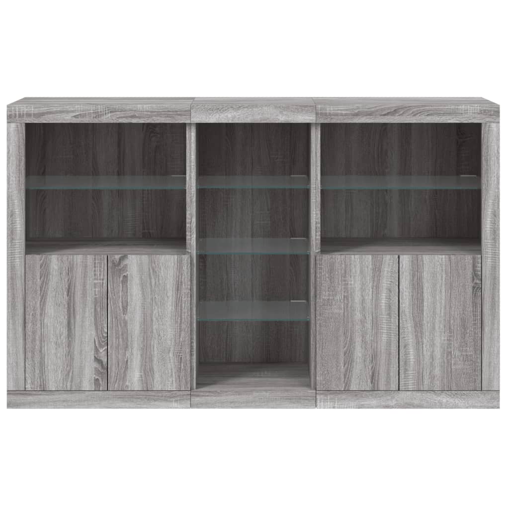 Buffet avec lumières LED sonoma gris 162x37x100 cm - XIOS