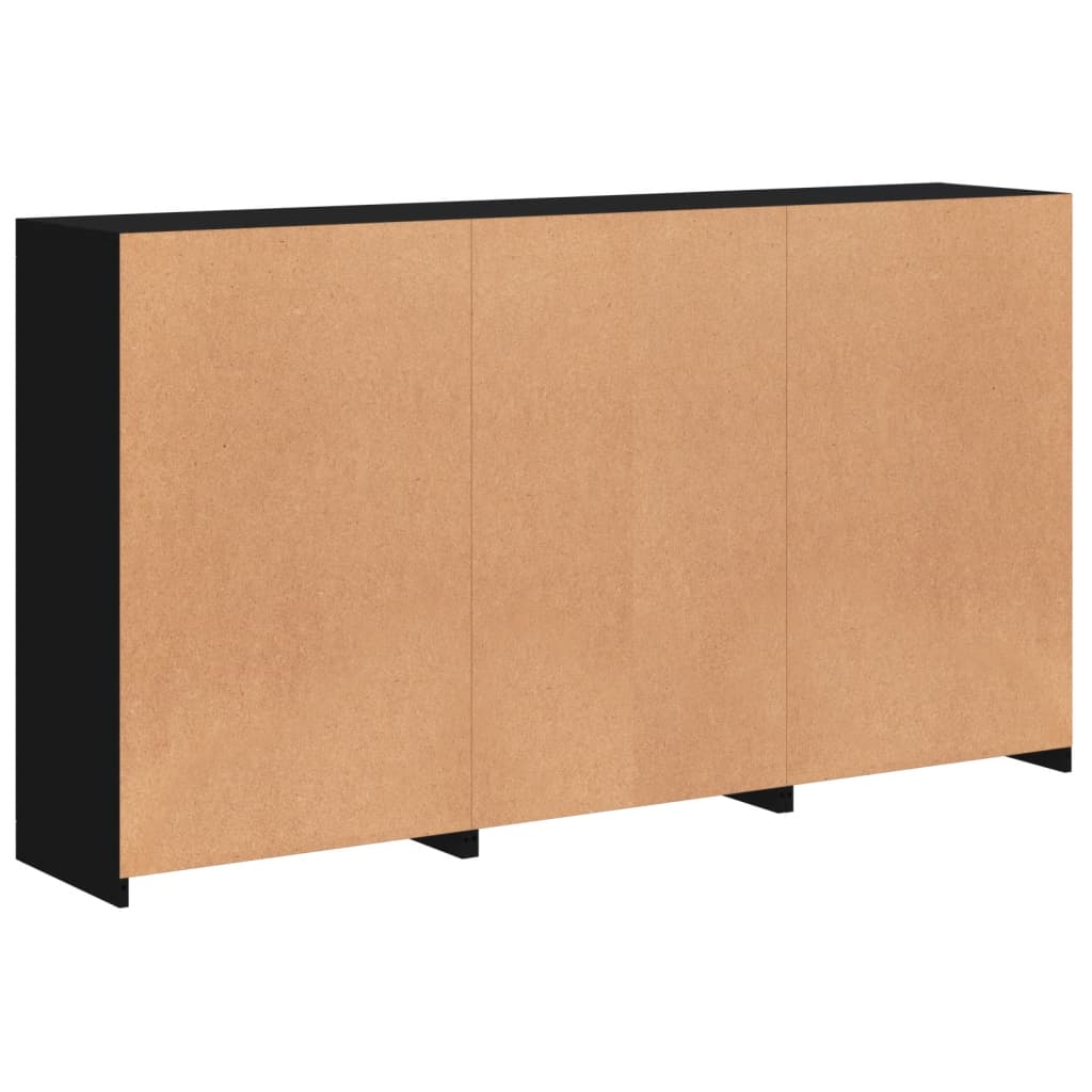 Buffet avec lumières LED noir 181,5x37x100 cm - XIOS
