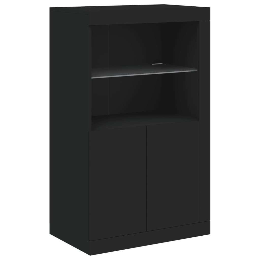 Buffet avec lumières LED noir 181,5x37x100 cm - XIOS