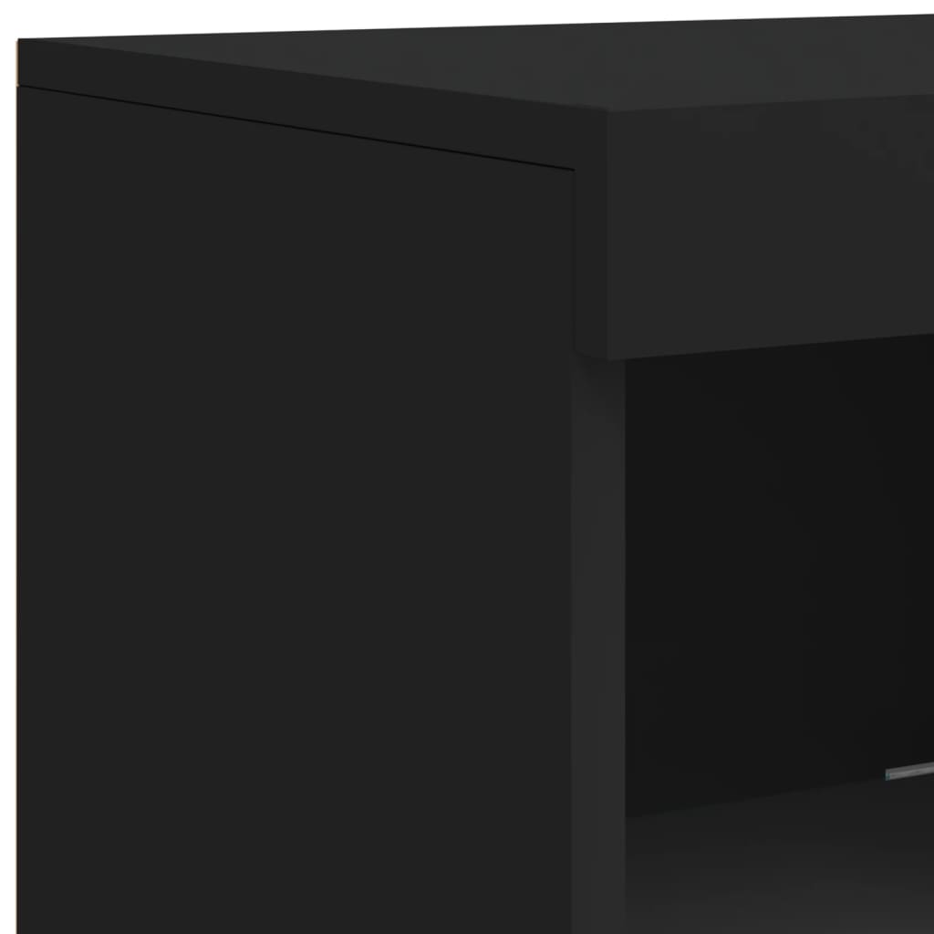 Buffet avec lumières LED noir 181,5x37x100 cm - XIOS