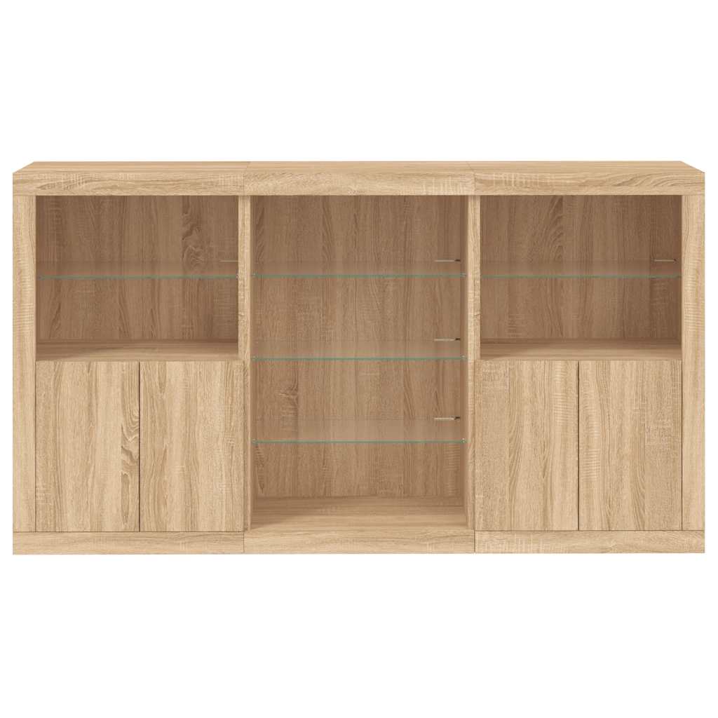 Buffet avec lumières LED chêne sonoma 181,5x37x100 cm - XIOS