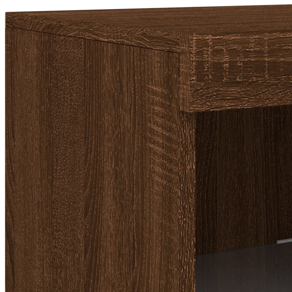 Buffet avec lumières LED chêne marron 181,5x37x100 cm - XIOS