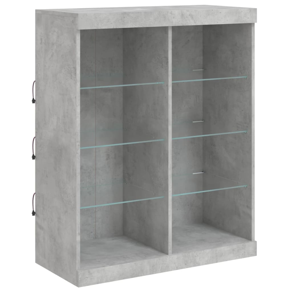 Buffet avec lumières LED gris béton 202x37x100 cm - XIOS