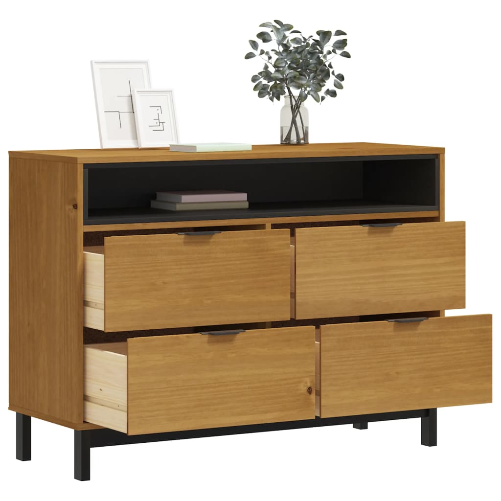 Commode FLAM 110x40x80 cm bois de pin massif - XIOS