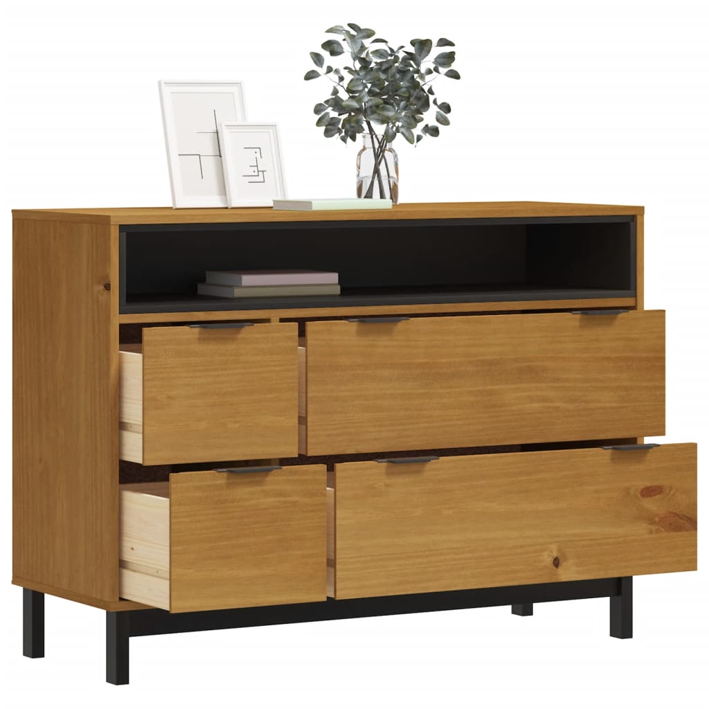 Commode FLAM 110x40x80 cm bois de pin massif - XIOS