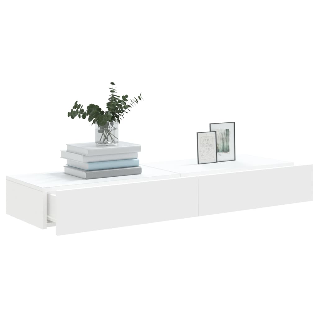 Meubles TV avec éclairage LED 2 pcs blanc 60x35x15,5 cm - XIOS
