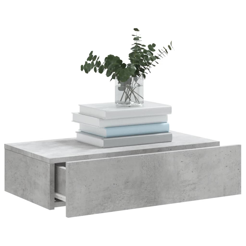 Meuble TV avec éclairage LED gris béton 60x35x15,5 cm - XIOS