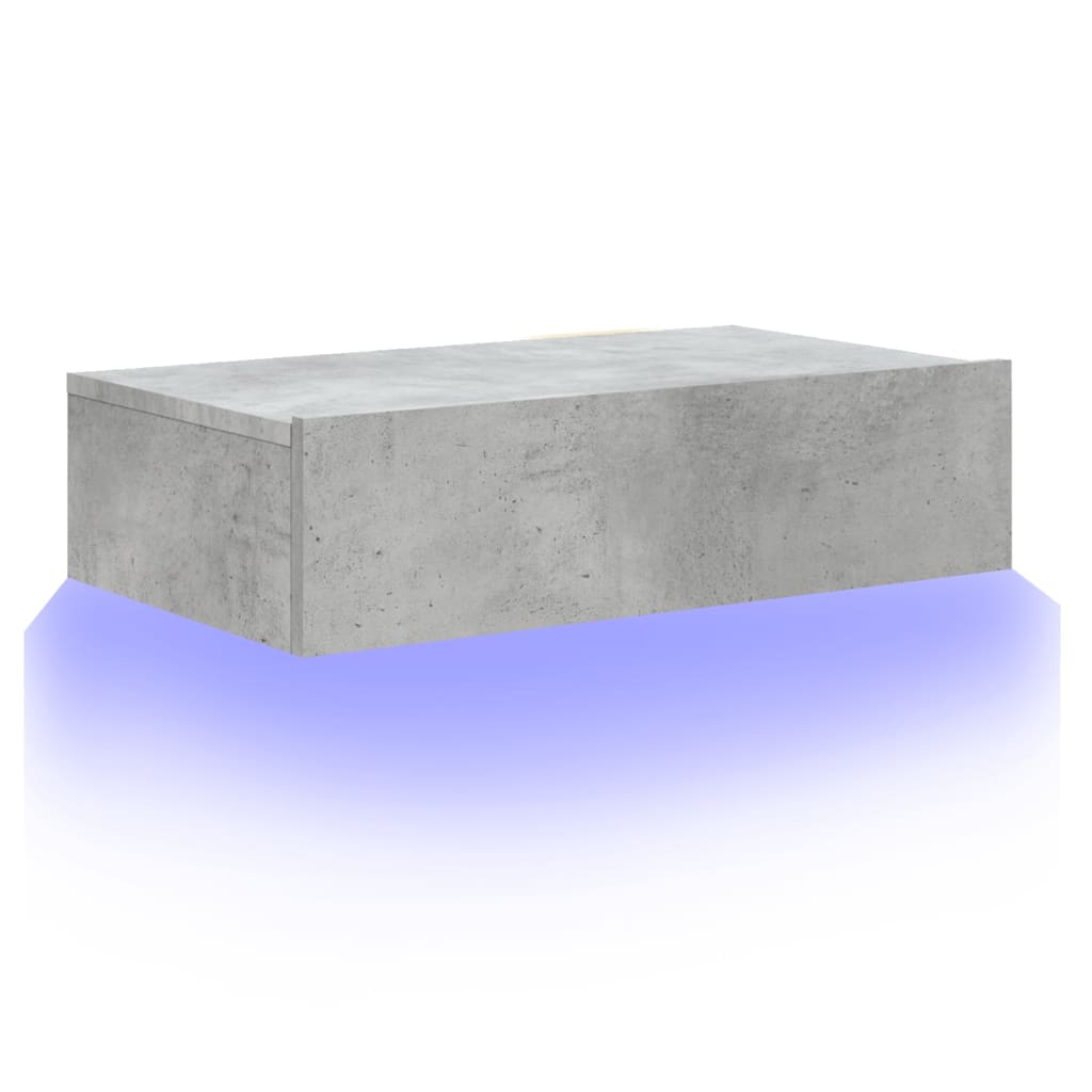 Meuble TV avec éclairage LED gris béton 60x35x15,5 cm - XIOS