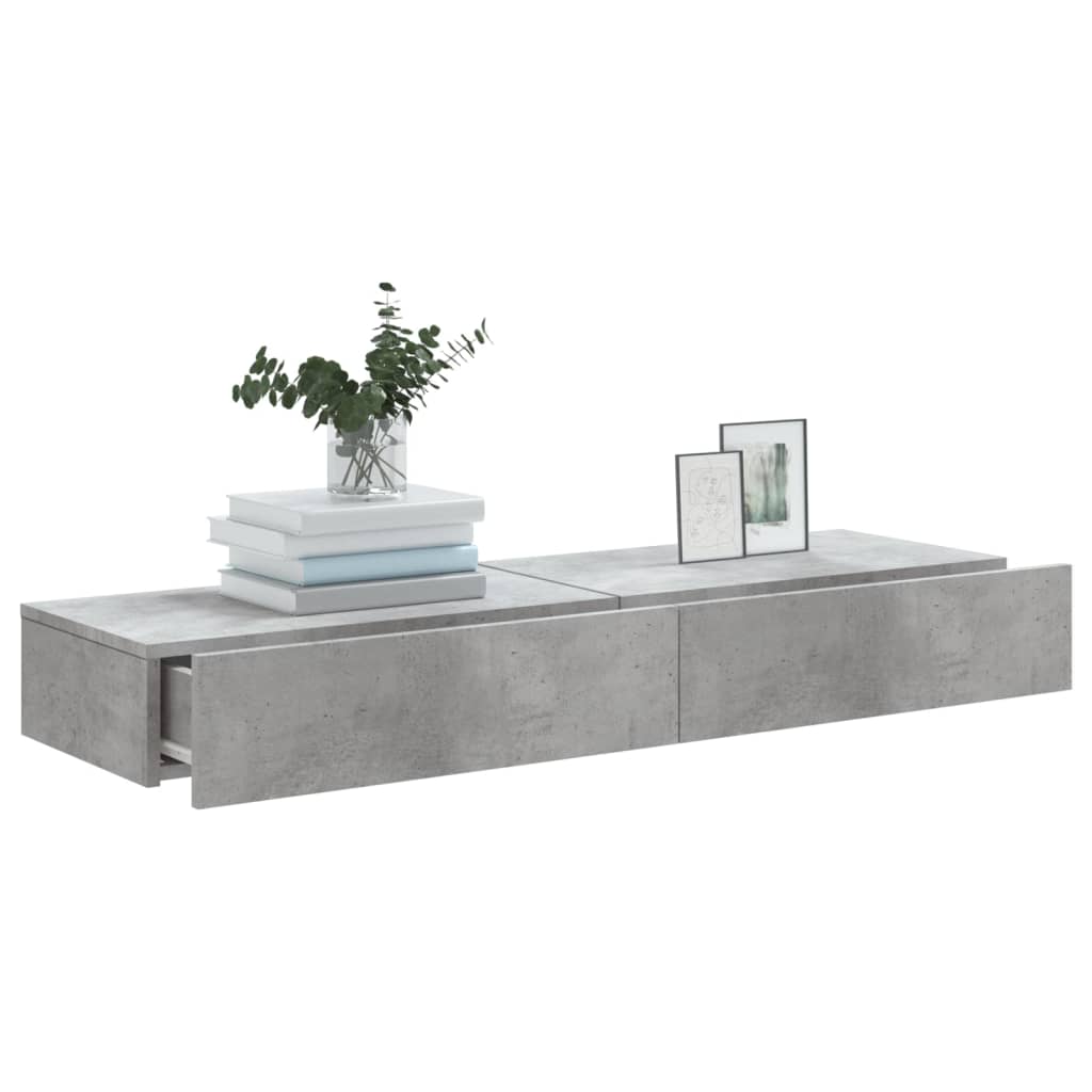 Meubles TV avec lumières LED 2 pcs gris béton 60x35x15,5 cm - XIOS