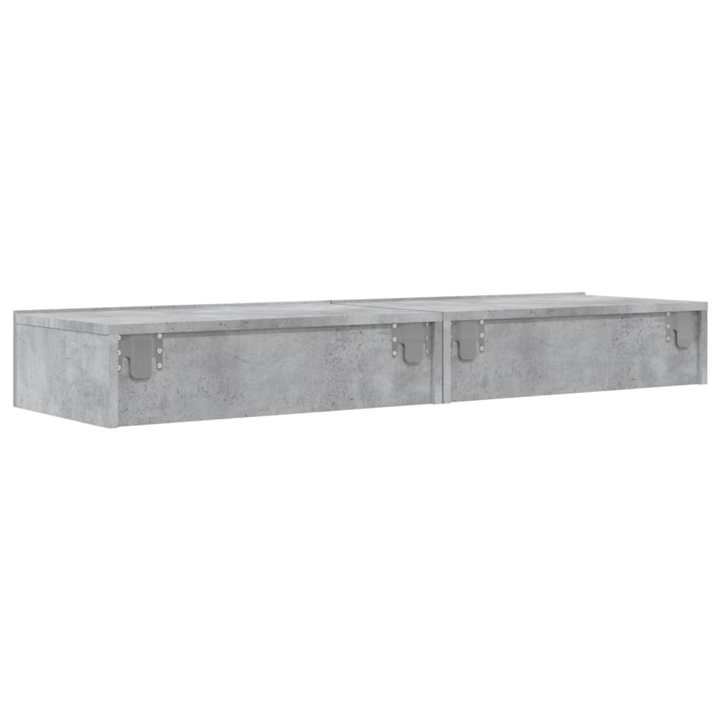 Meubles TV avec lumières LED 2 pcs gris béton 60x35x15,5 cm - XIOS