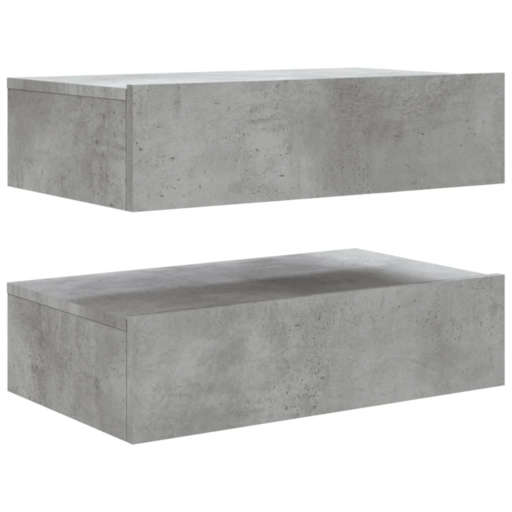 Meubles TV avec lumières LED 2 pcs gris béton 60x35x15,5 cm - XIOS